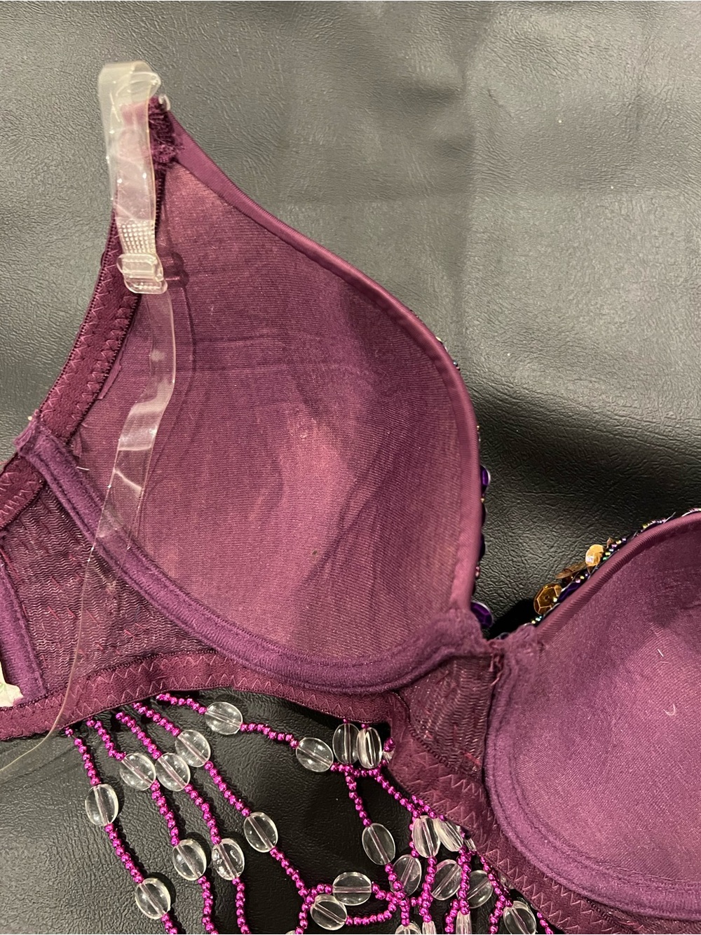 Purple Beaded Embellished Bra Top - Picture 5 of 5